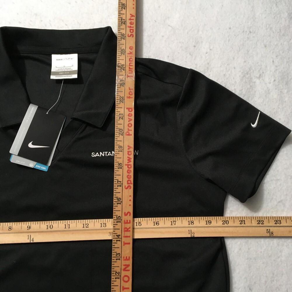 Nike Dri Fit Womens LARGE Black Golf Polo Shirt SANTANA ROW - Picture 8 of 12